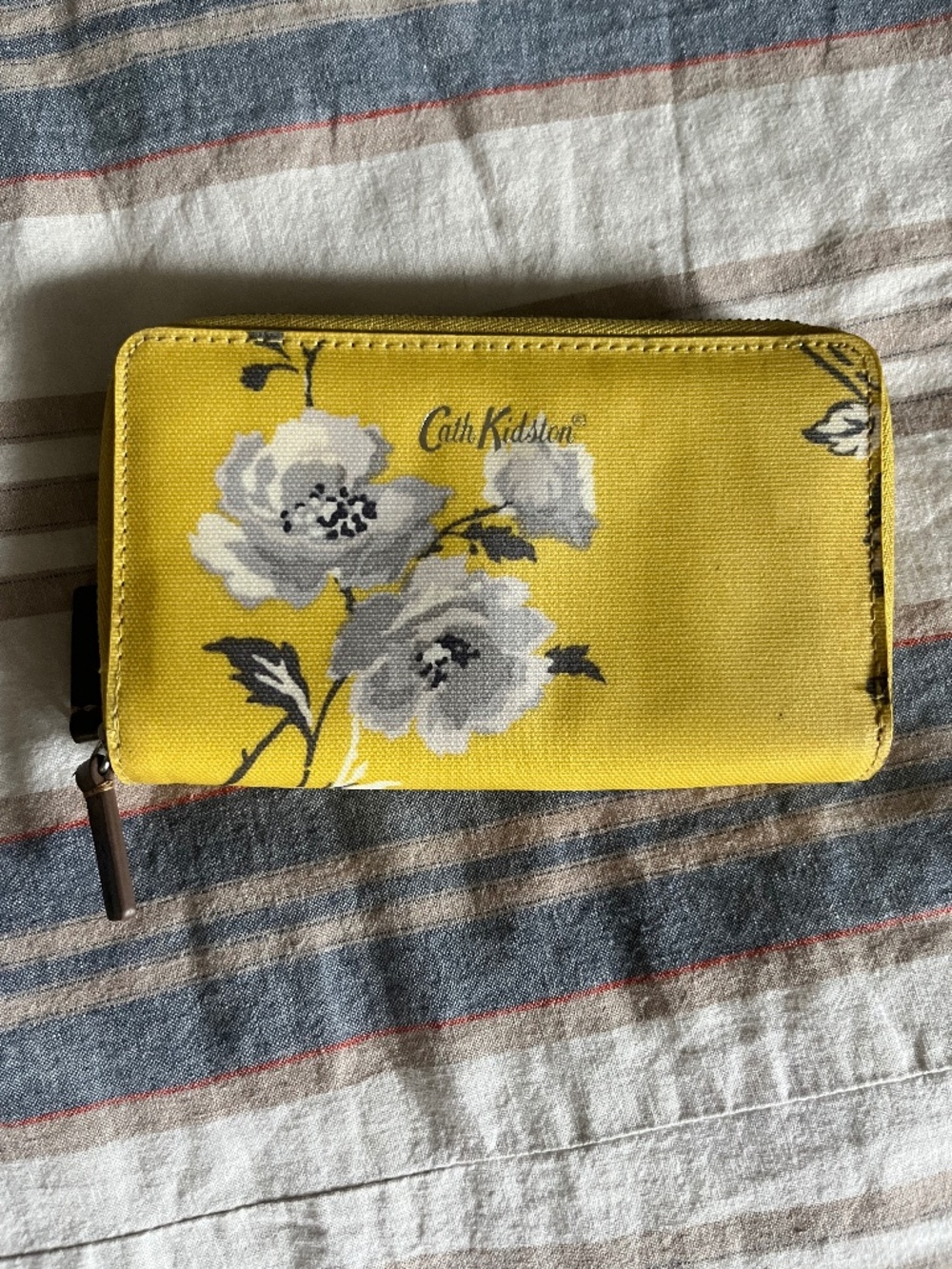 Cath Kidston Yellow Floral Double-Zip Wallet